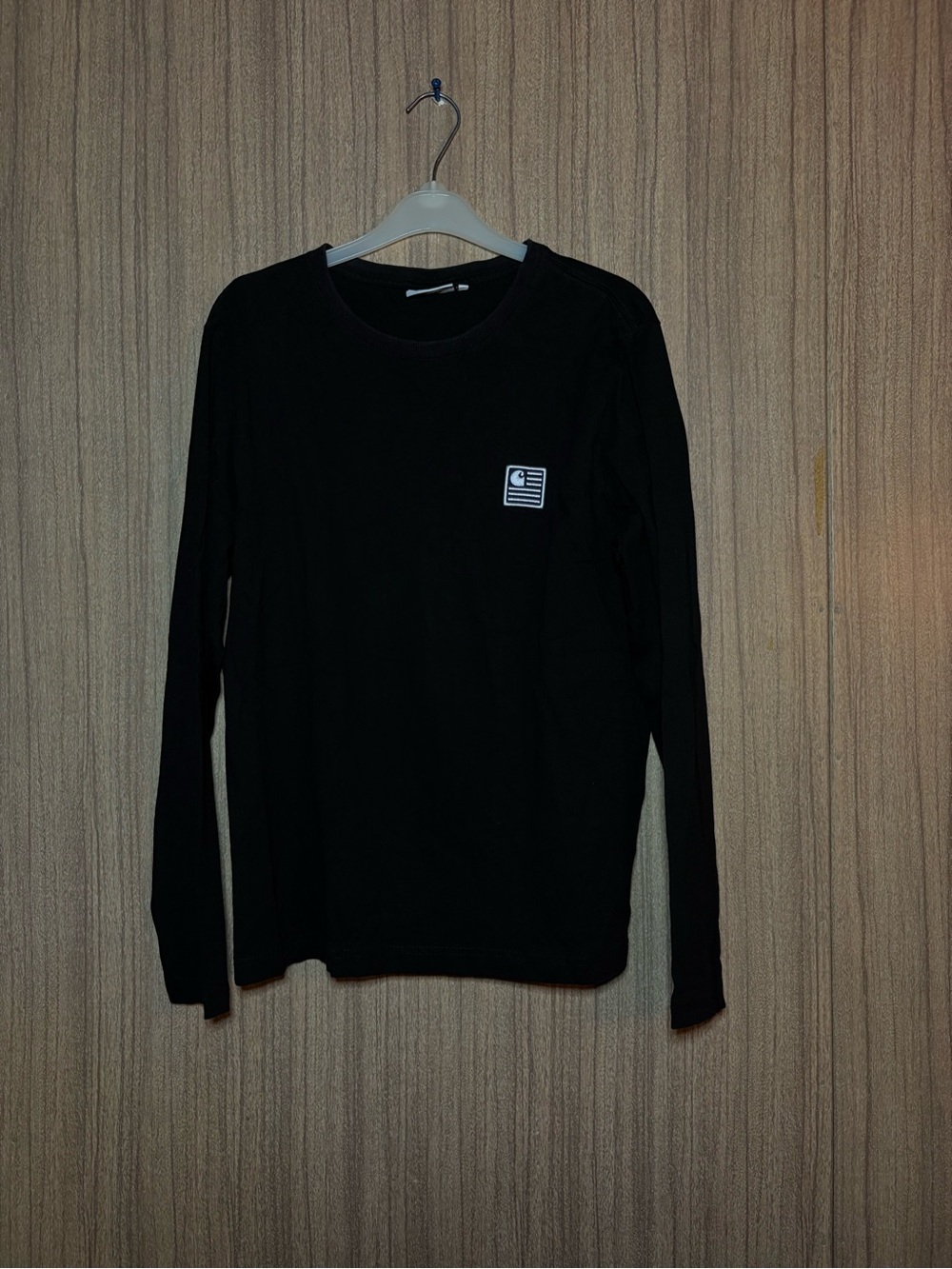 Carhartt WIP Black Long Sleeve Crew with Chest Logo Large women